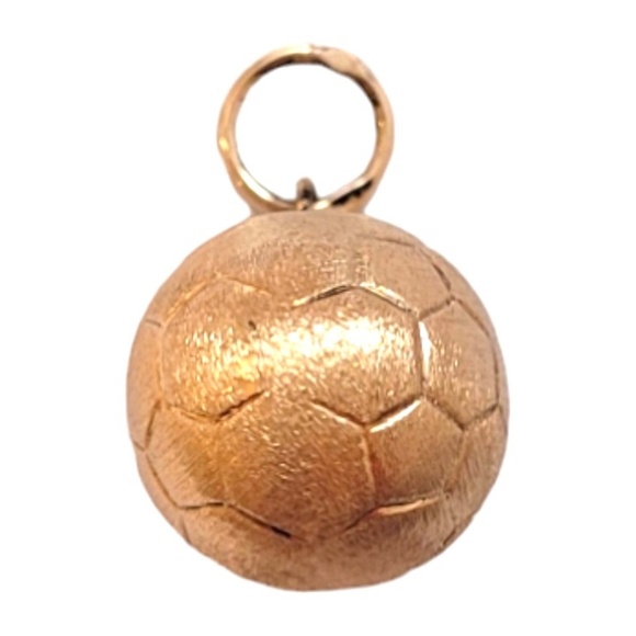 10K Yellow Gold Soccer Ball Charm #18449 - Picture 1 of 7